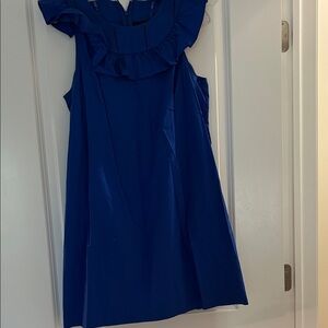 J. Crew Blue Ruffle Dress